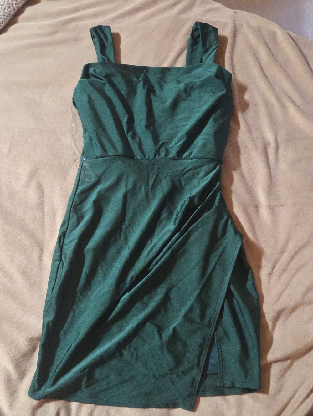 Hunter Deep Green Square Neck Mini Dress